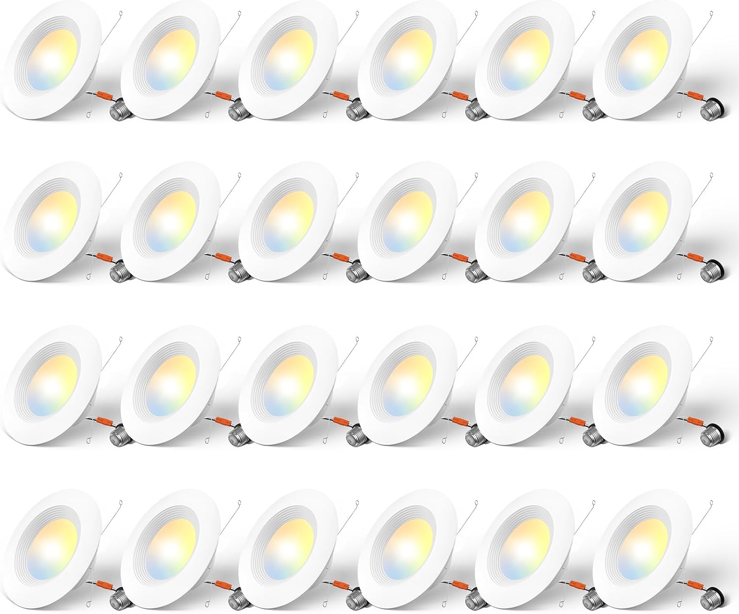 Amico 24 Pack 5/6 inch LED Recessed Lighting, Retrofit Can Lights, White