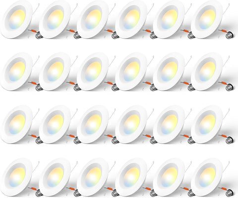 Amico 24 Pack 5/6 inch LED Recessed Lighting, Retrofit Can Lights, White