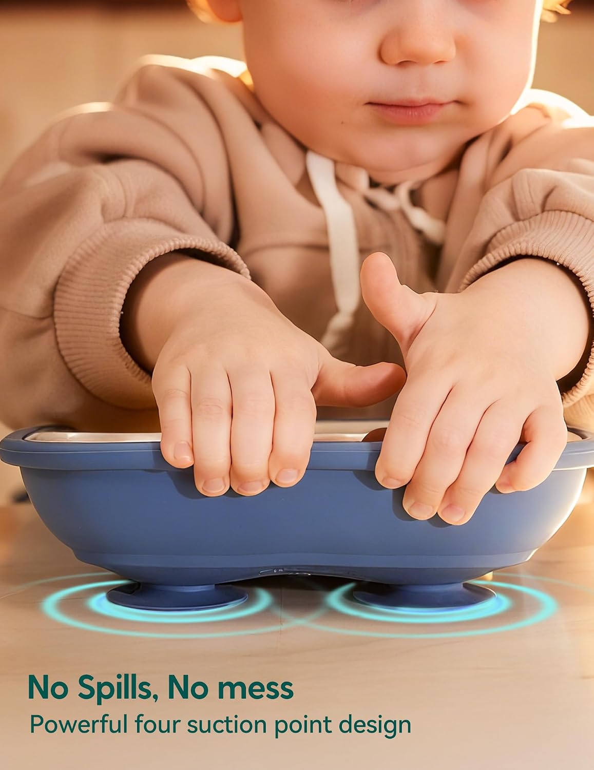 Babelio 8" Toddler Ceramic Plates with Silicone Suction Sleeves, 3 Pack