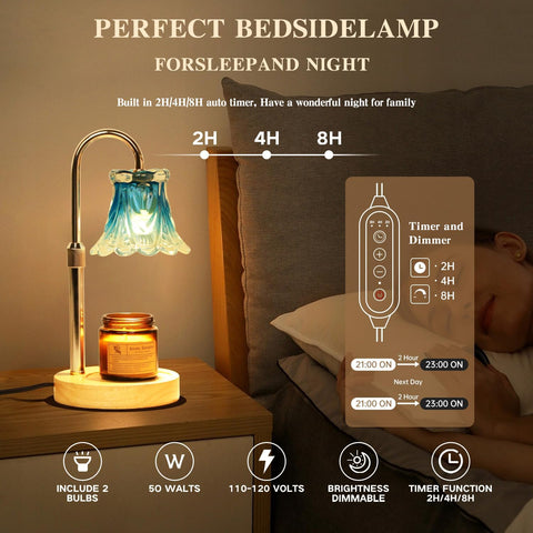 GEEZO Fragrance Candle Warmer Lamp，Electric Candle Warmer with Timer & Dimmer，Mom Christmas Birthday Gifts for Women, House Warming Gifts New Home Bedroom Decor