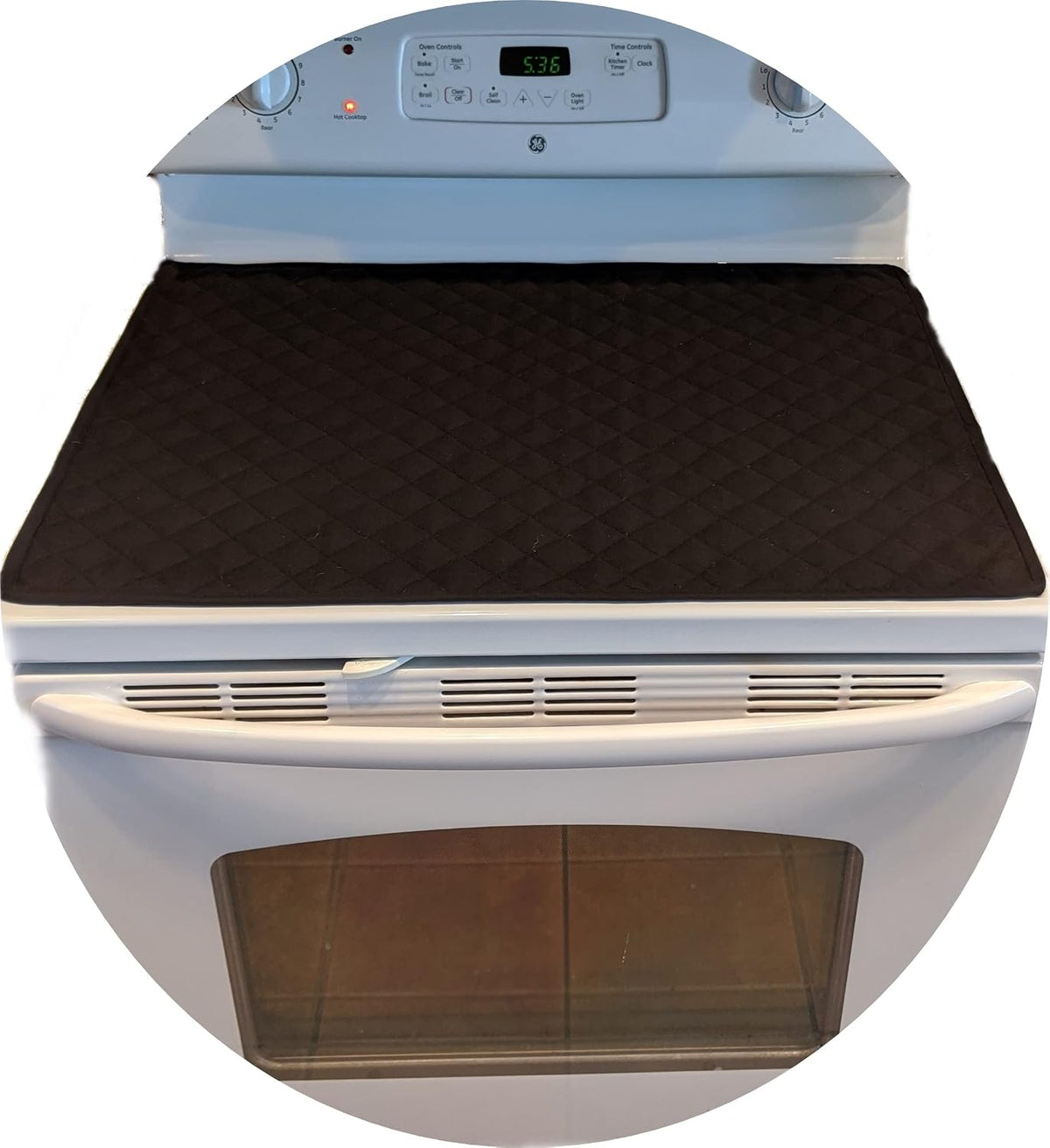 Stove Top Cover and Protector for Glass, Ceramic Stove - Quilted Material 100% Cotton - Protects Electric Stove - Glass Cooktop - Washer Dryer Top (Black)