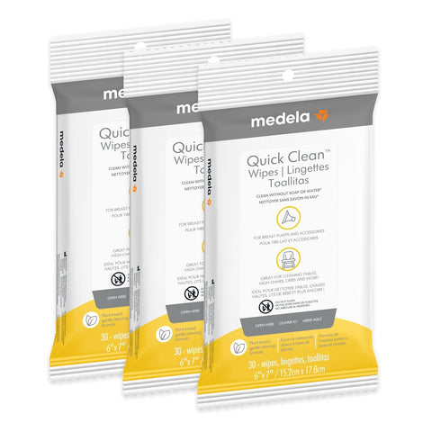 Medela Quick Clean Breast Pump Wipes, Plant-Based, 90 count