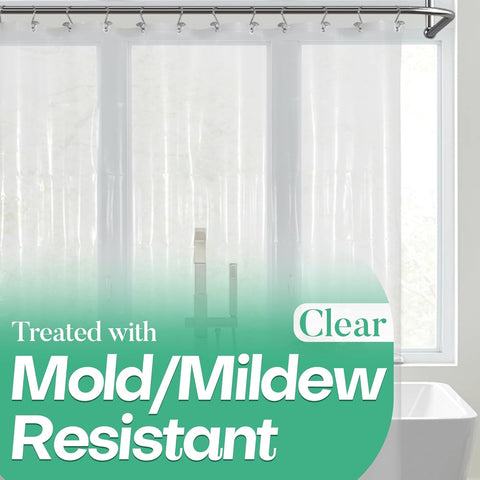 Mrs Awesome Clear Shower Curtain Liner with 3 Magnets, 72x72