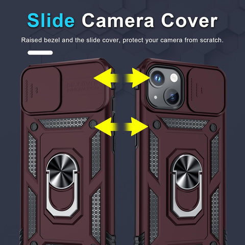 for iPhone 12 Mini/13 Mini Phone Case Built in Slide Camera Lens Cover