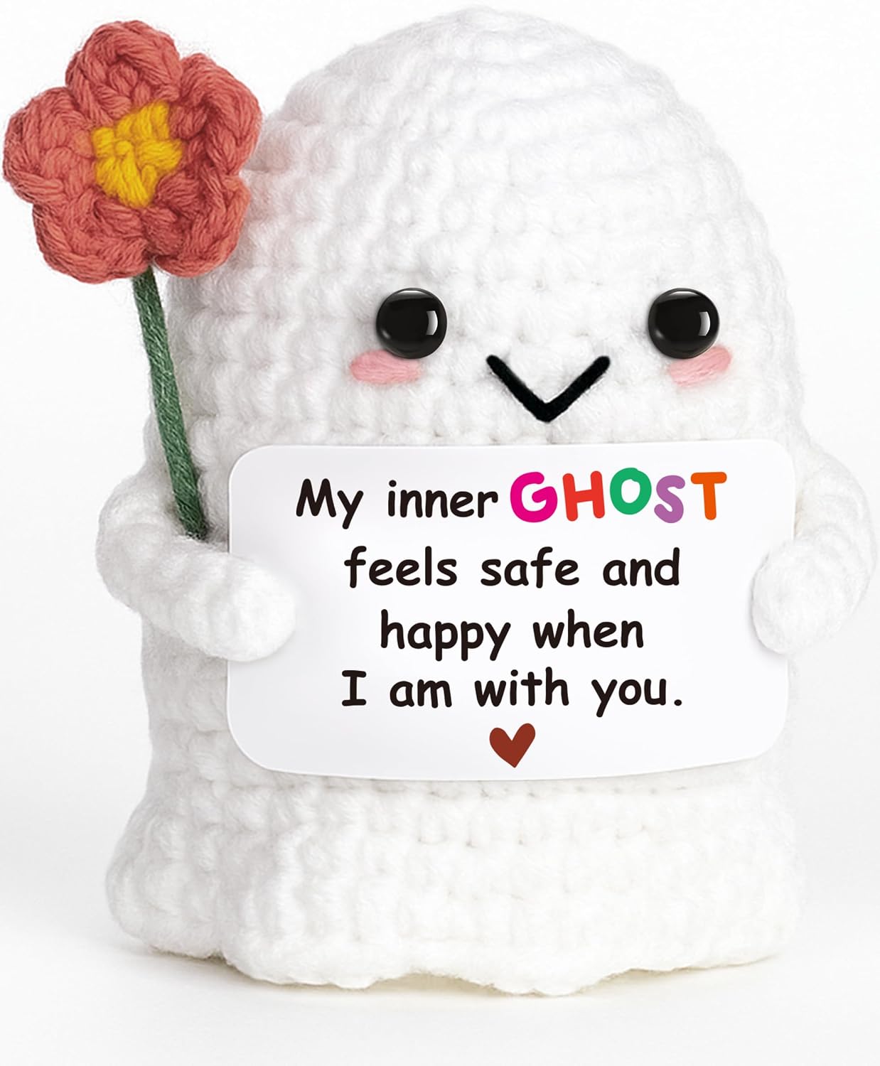 Unique Heartfelt Gift for Women Bestie Friends Pocket Hug Crochet Ghost