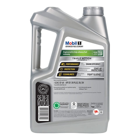 Mobil 1 Advanced Fuel Economy Full Synthetic Motor Oil 0W-30, 5 Quart