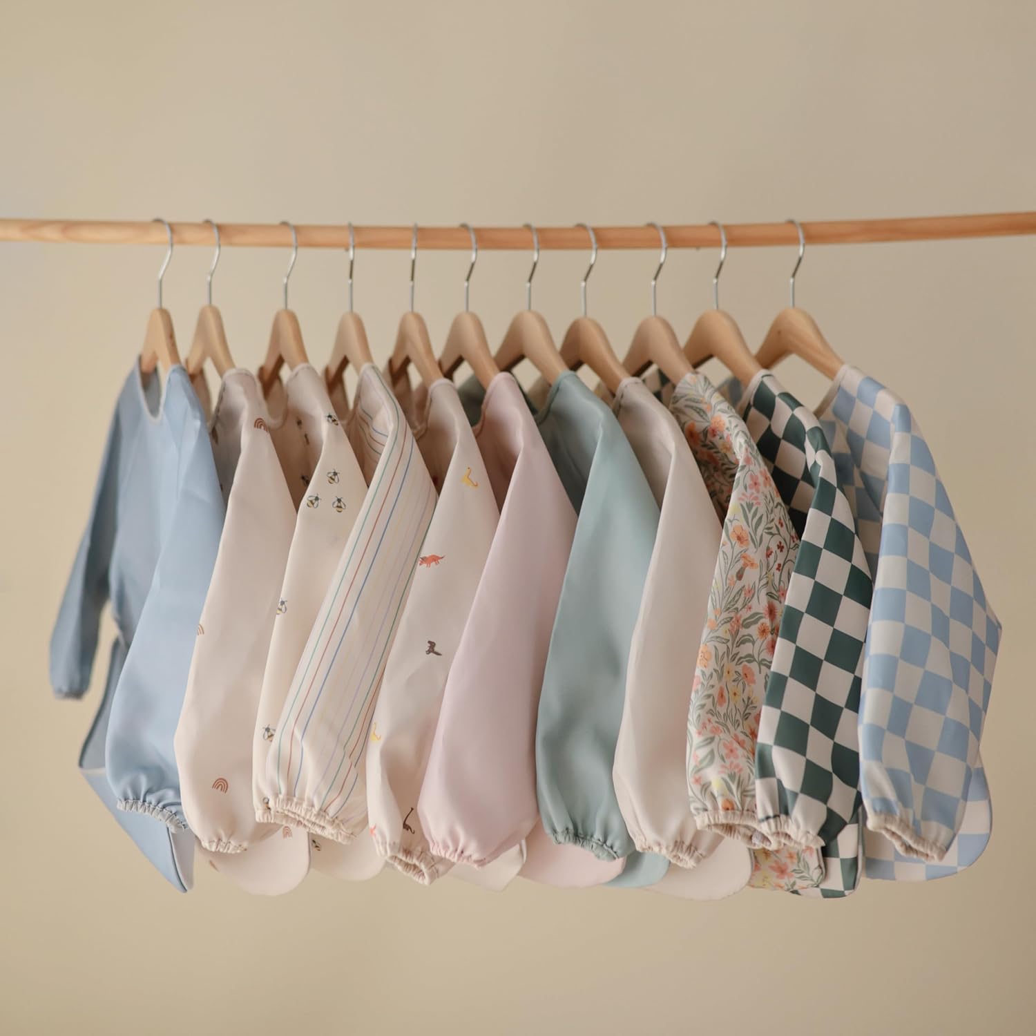 mushie Long Sleeve Baby Bib | Water Resistant Adjustable Fit