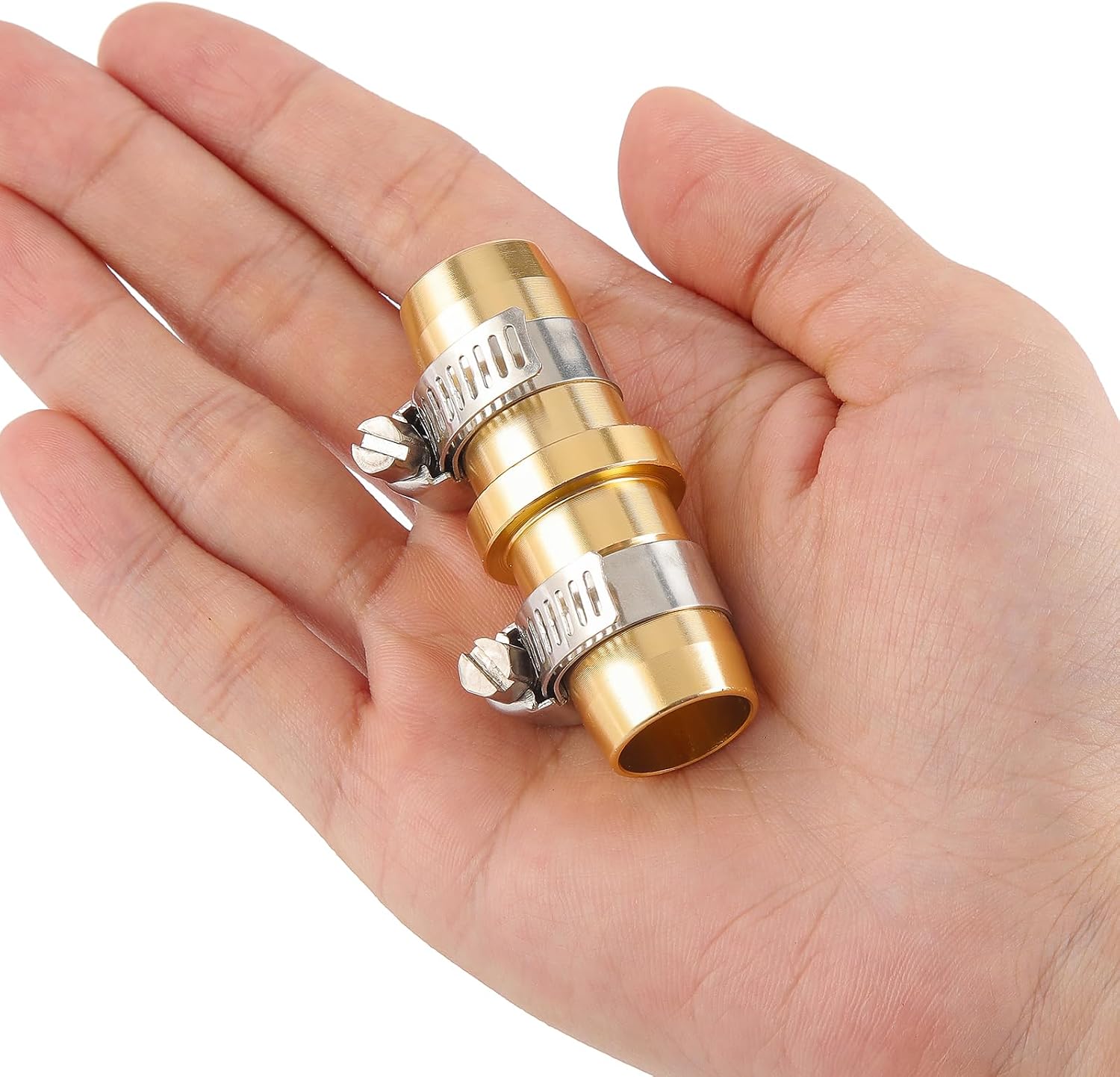 2 Pack Garden Hose Connector Repair Mender Kit with Stainless Clamp,Fits 3/4"-5/8" Water Hose Repair Fitting