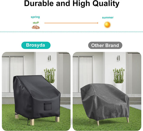 2 Pack Outdoor Patio Chair Covers Waterproof 38"Wx31"Dx29"H, Black
