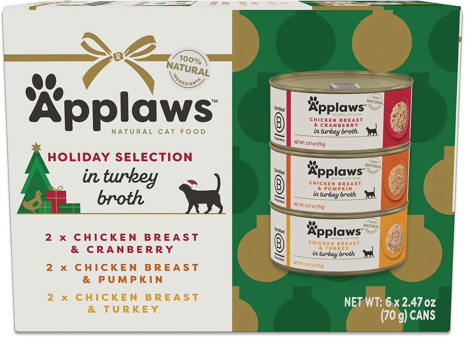 Applaws Holiday Variety in Broth Wet Cat Food 6-Pack 2.47 oz Cans