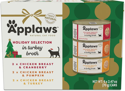 Applaws Holiday Variety in Broth Wet Cat Food 6-Pack 2.47 oz Cans
