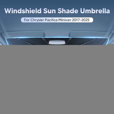 Autorder Windshield Sun Shade Umbrella for 2017-2025 2026 Chrysler Pacifica Minivan Accessories,Upgraded Ice Crystal Material,Easy Setup Umbrella Sunshade for Car Windshield,100% Sun Blocking