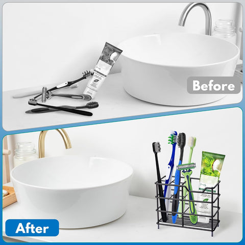 Toothbrush Holders for Bathrooms 304 Stainless Steel Quick Drying Black