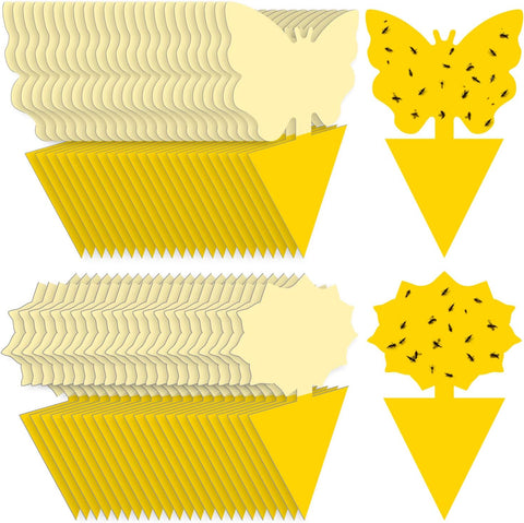 Landisun 96PCS Fruit Fly Traps Sticky Traps Fungus Gnat Traps Insect Bug Traps for Indoor Outdoor Kitchen Plants Whitefly Mosquitos Fungus Gnats Flying Insects