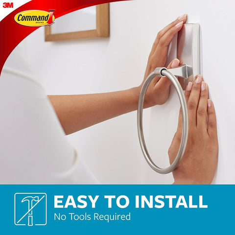 Command Towel Ring, Satin Nickel, 1 Holder, 2 Strips