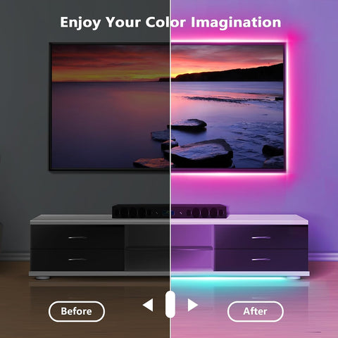 NBBUFF 200FT RGB Led Lights for Bedroom with Remote & App Control, 2*100FT