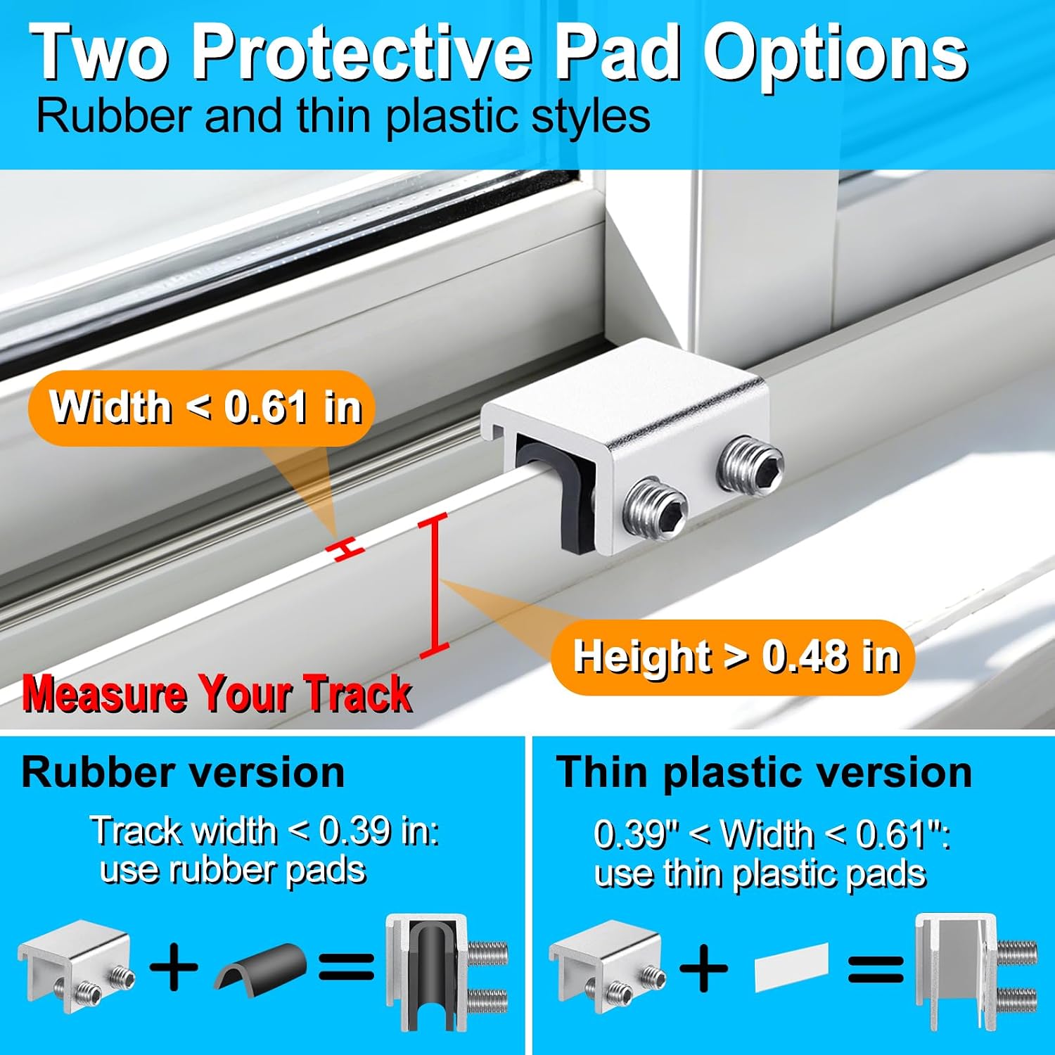 Sliding Window Lock 8 Sets，Adjustable Aluminum Stopper for Window Security