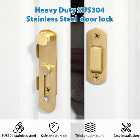 Alise 4 inch Gold SUS304 Stainless Steel Gate Latches for Barn Door