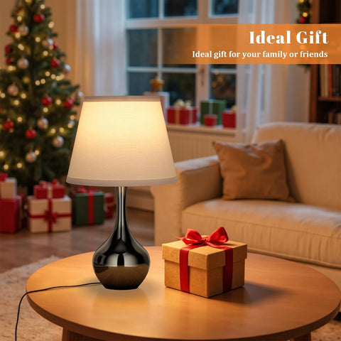 16.1" Touch Table Lamp for Nightstand, 3 Way Dimmable Small Bedroom Lamp