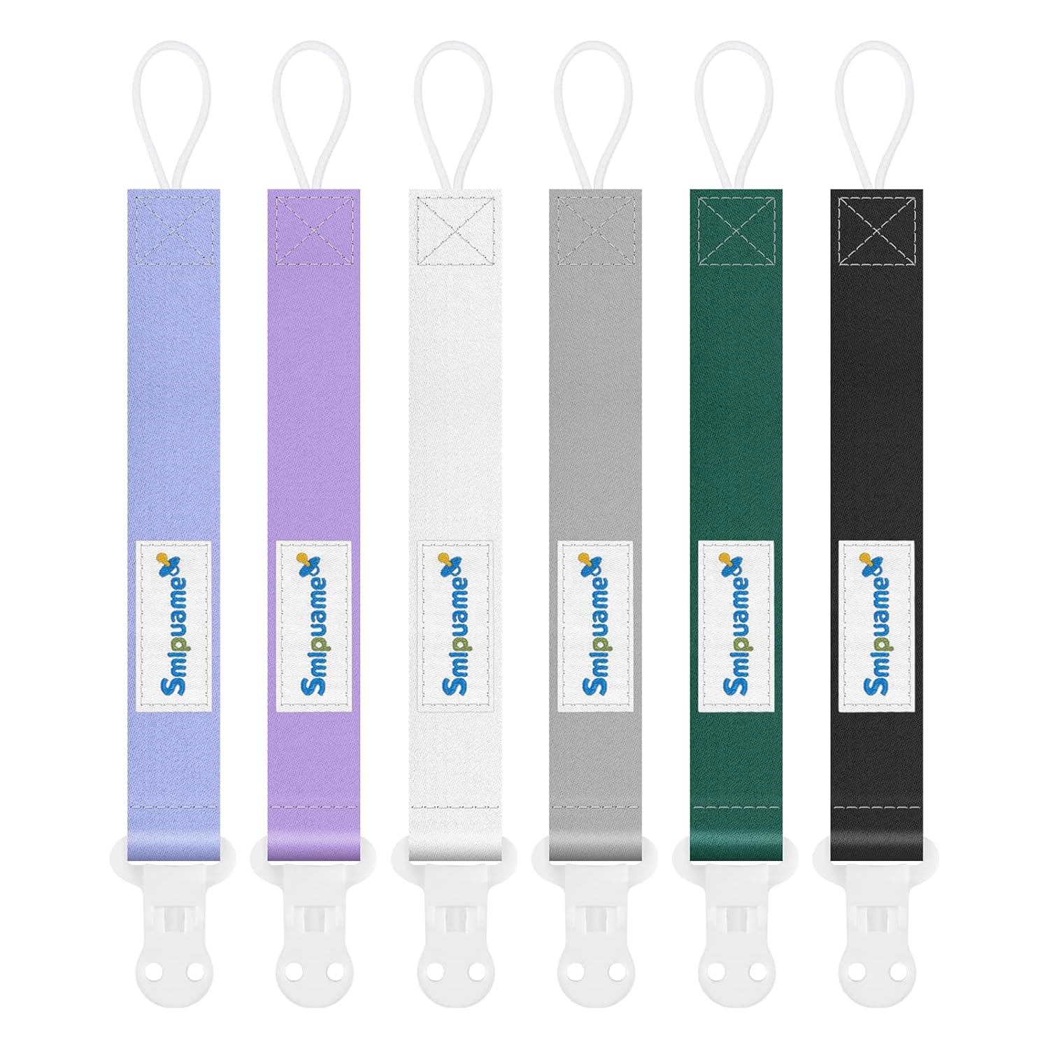 Pacifier Clip for Baby Boys Girl,6 Pack Stylish Binky Clips Strap,Paci Holder with Clips Universal Lightweight Fits Most Pacifiers Teeher Toy Teething Ring Soothie,Baby Gifts(Cool Color)