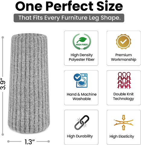 Chair Leg Socks 48/80 Pcs Grey Furniture Leg Covers Floor Protectors