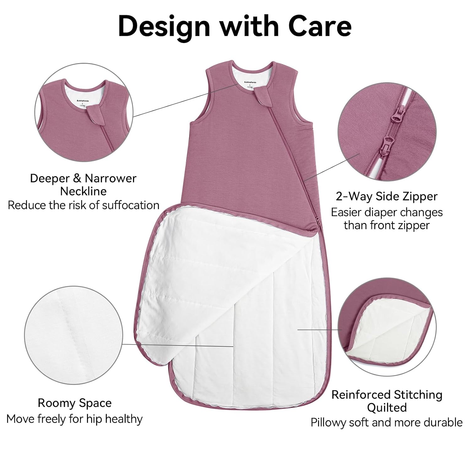 BubblePanda Modal Sleep Sack 12-18 Months 0.5 Tog Soft Baby Sleeping Bags