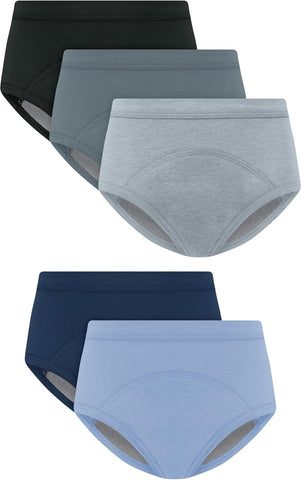 Hanes Boys' Potty Training Underwear, Light Leaks Toddler Cotton Briefs and Boxer Briefs, Multi-pack