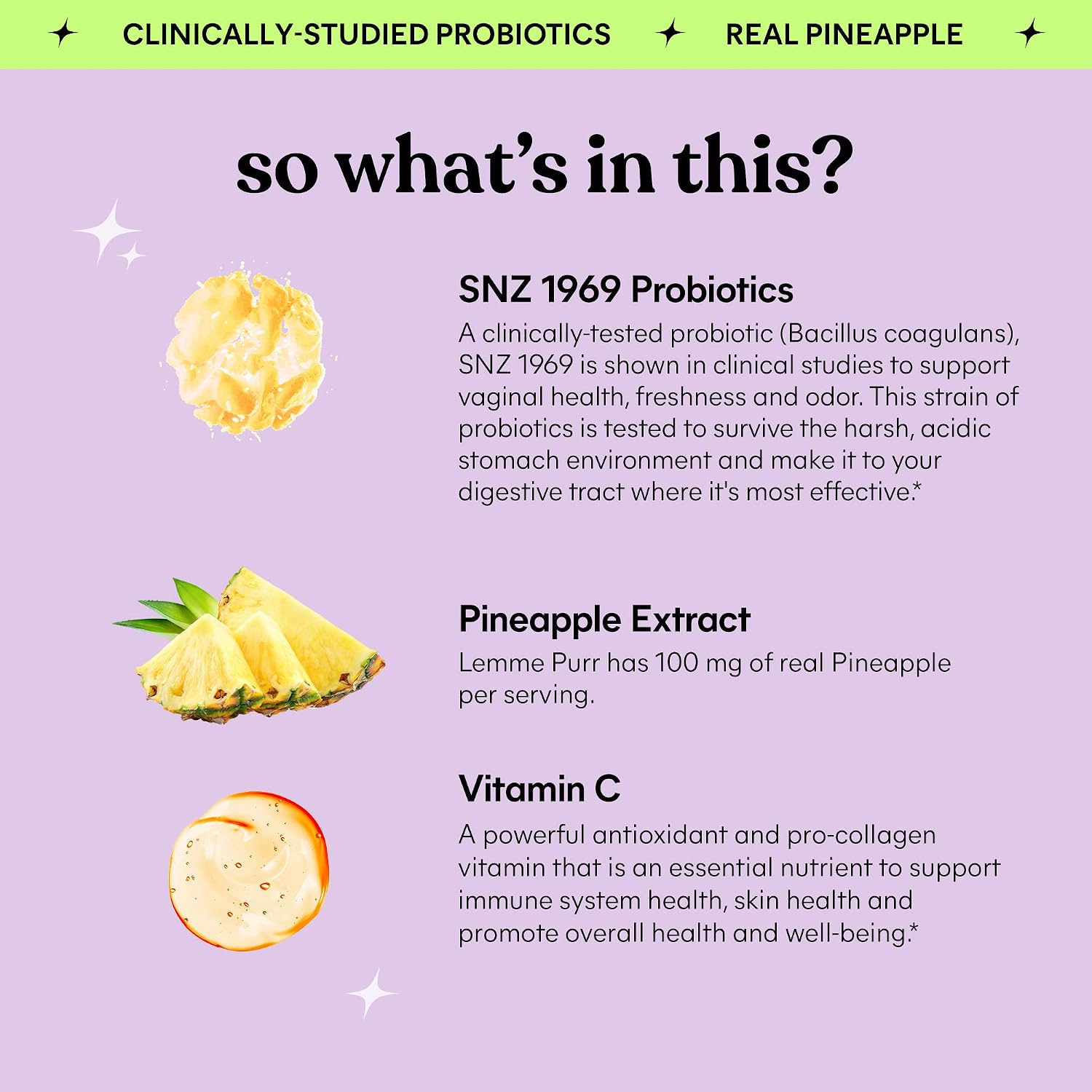 Lemme Purr Vaginal Probiotic Gummies for Women, 30-Day Supply