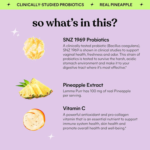 Lemme Purr Vaginal Probiotic Gummies for Women, 30-Day Supply