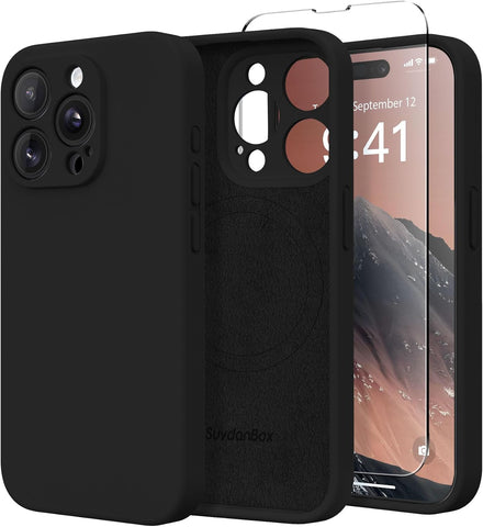 Magnetic for iPhone 15 Pro Max Case Silicone Black