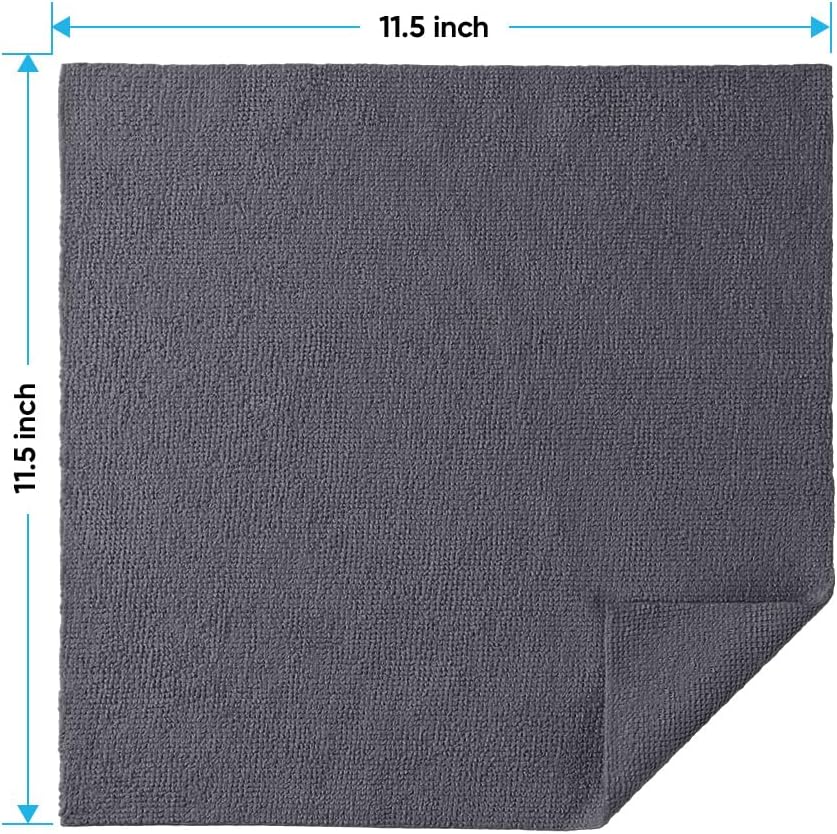 HOMEXCEL Microfiber Cleaning Cloth 20 PK, Towels for Cars and Shop, Grey