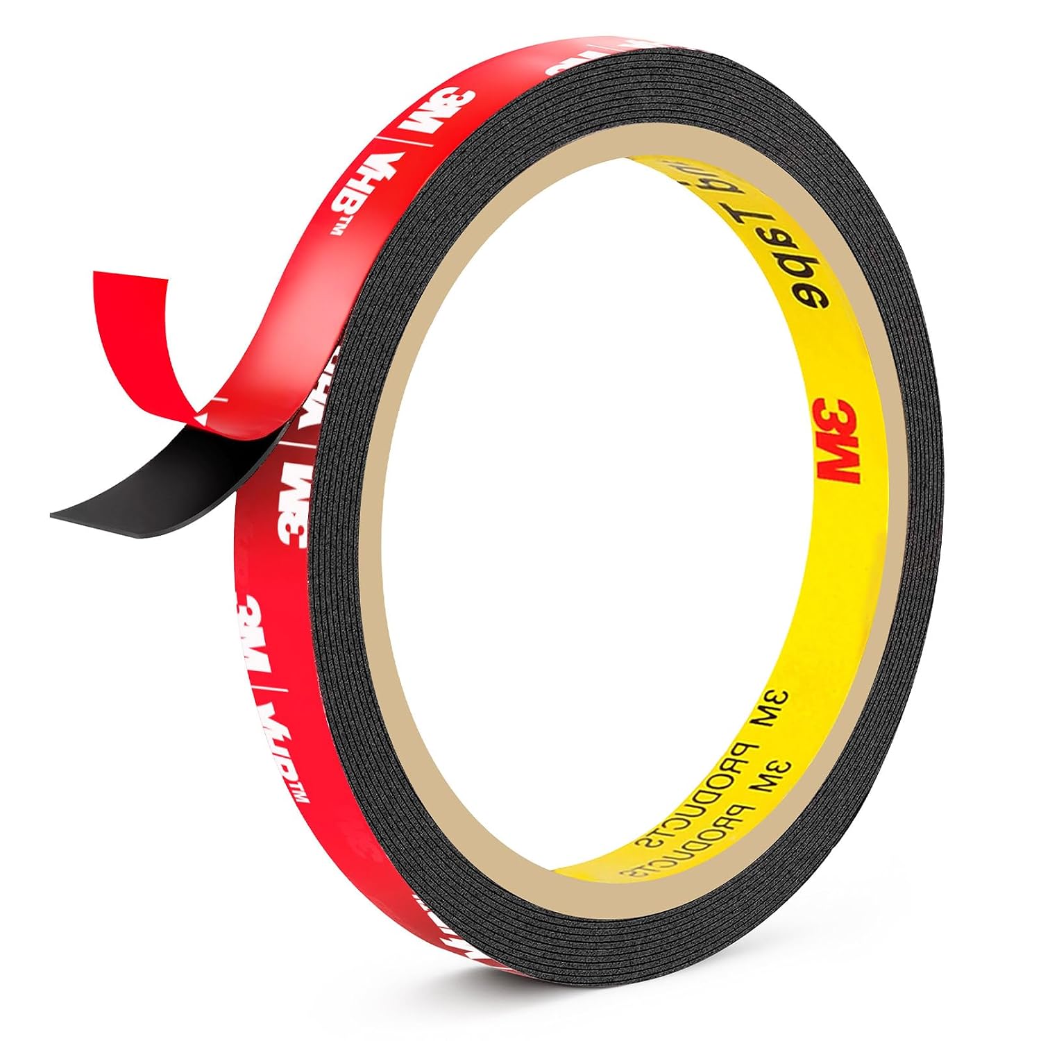 3M Double Sided Tape Heavy Duty 0.39in x 10ft, Removable Mounting Tape