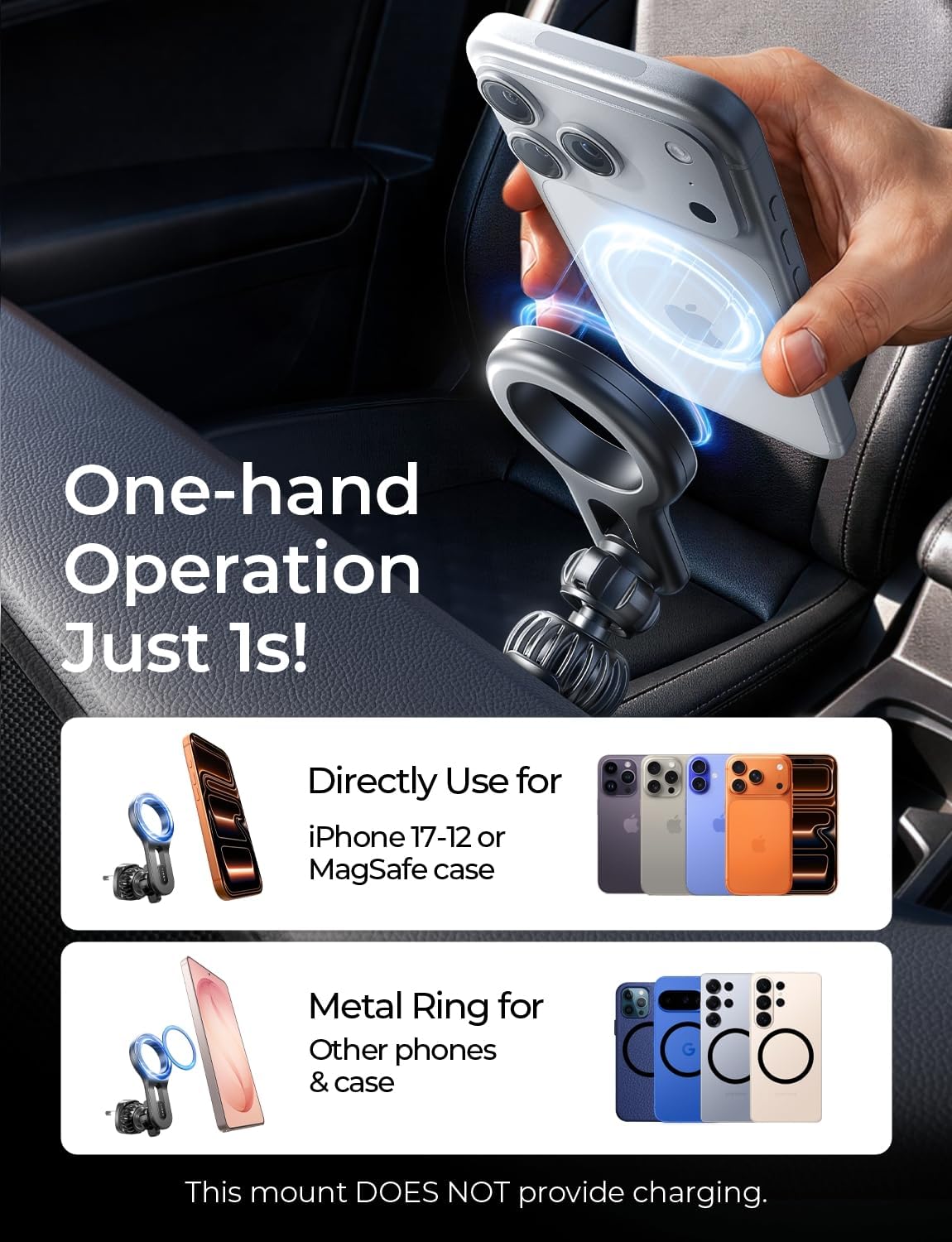 LISEN for MagSafe Car Mount, Magnetic Phone Holder for Car Vent Phone Mount, Super Magnetic Car Phone Mount, Air Vent Hands Free Phone Mount, Gifts Car Phone Holder Magnetic for iPhone 17 Pro Max 16