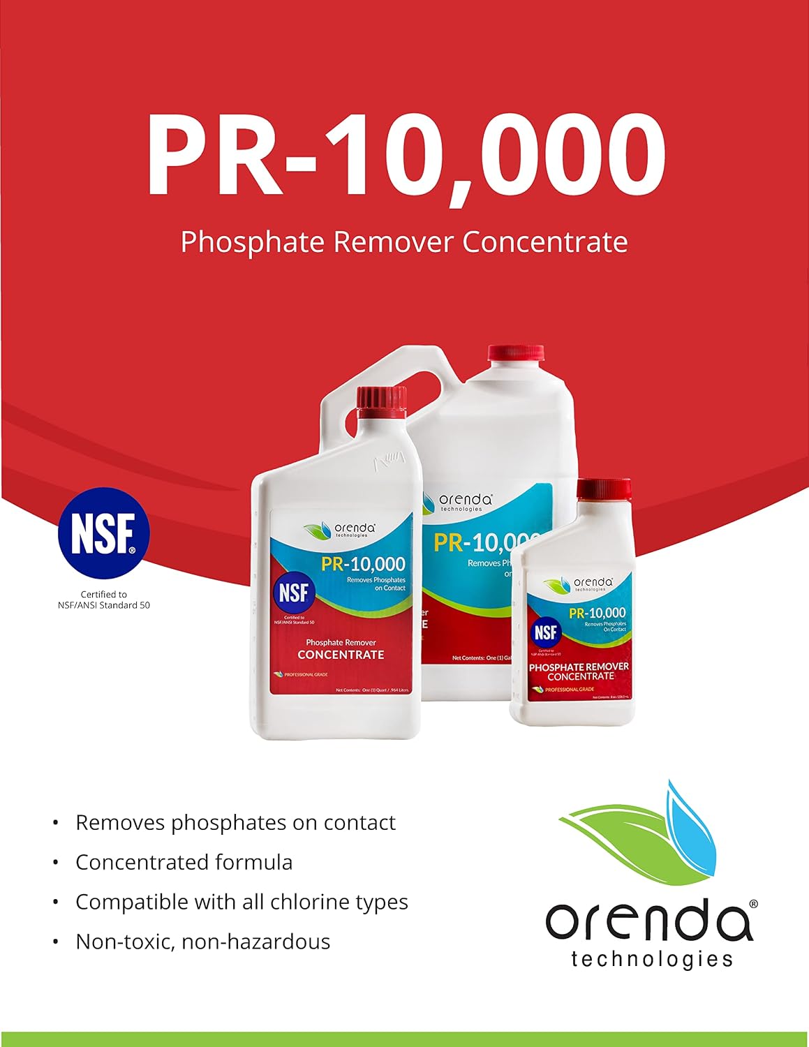Orenda PR-10000-QT. Phosphate Remover Concentrate, 1-QT.