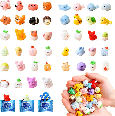 Mini Glow In The Dark Animal Resin Models, Resin Animals Mystery Bags, Individually Wrapped Blind Bags Tiny Animal Figurines, Collectible Mini Animals For Fairy Garden, DIY Crafts (100, B-Animal)