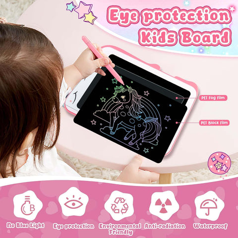 Teriph LCD Writing Tablet for Kids, Unicorn Girl Toys, Toddlers Toys Drawing Board, Educational Doodle Pad Kid Toy for 3 4 5 6 7 8 Year Old Girls Boys Easter Birthday Party Xmas Gift, 8.5inch & Pink