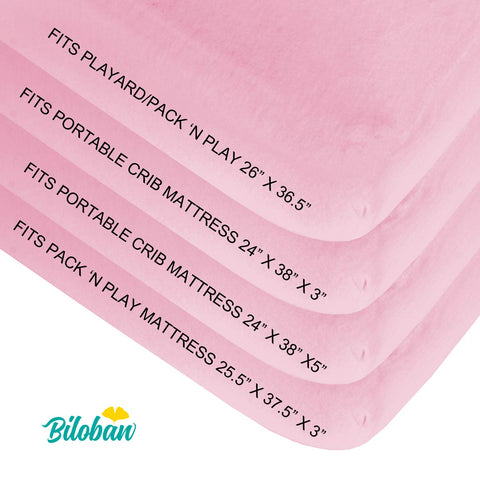 Pack and Play Sheets Fitted, 2 Pack Fits for Graco Pack n Play Mattress