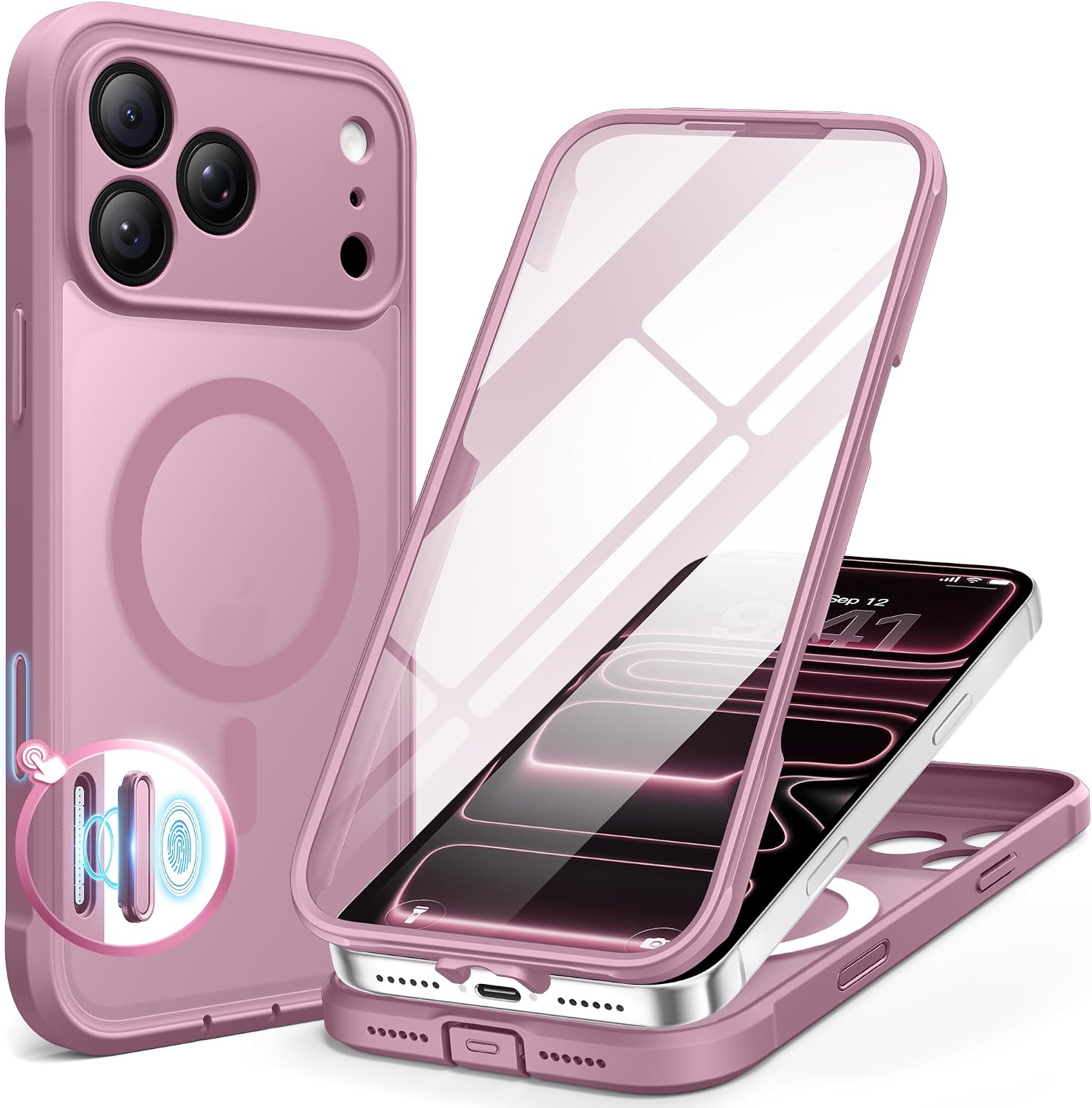 BERFY for iPhone 17 Pro Case, Compatible with MagSafe, Mauve
