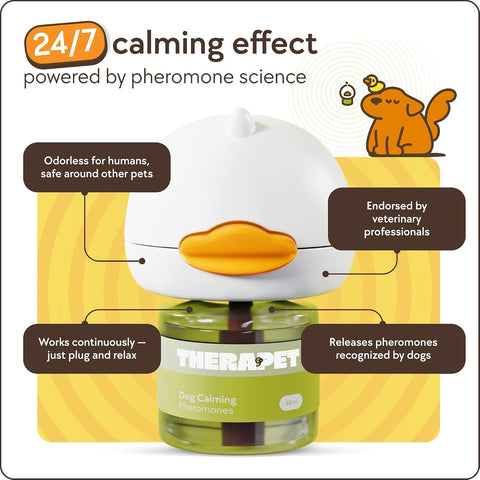 TheraPetMD 60-Day Dog Calming Diffuser Kit - Dog Pheromone Diffuser for Stress, Destructive Behavior, Pee Accidents, Separation Anxiety, Barking, Aggression & Chewing - 60-Day Refills Included