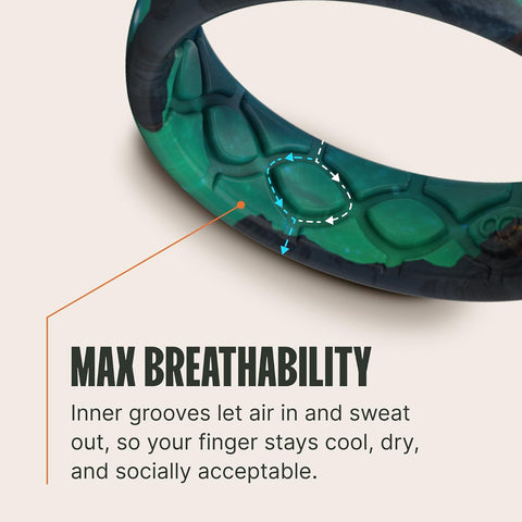 Groove Life Stackable Ring Set for Women, Breathable Silicone Wedding Bands