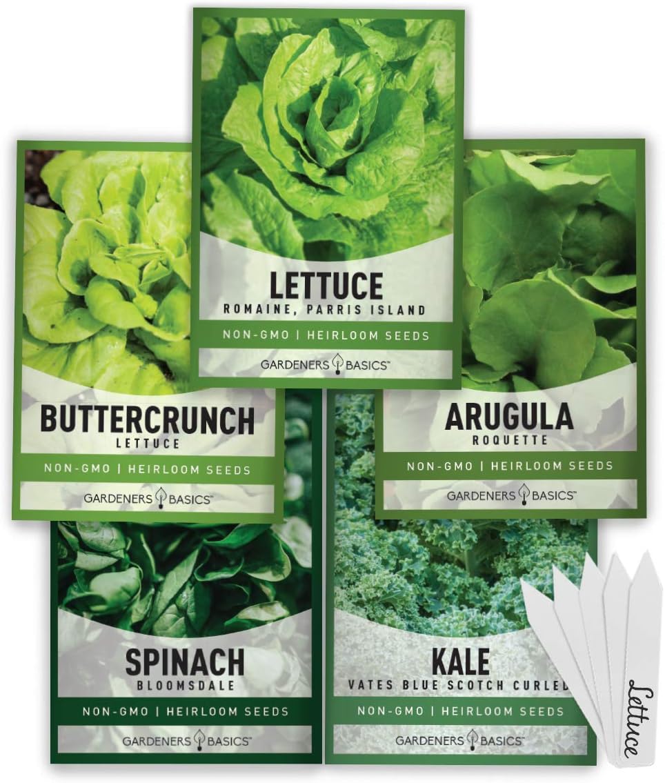 Gardeners Basics Lettuce Seeds for Planting, Kale, Spinach and Arugula