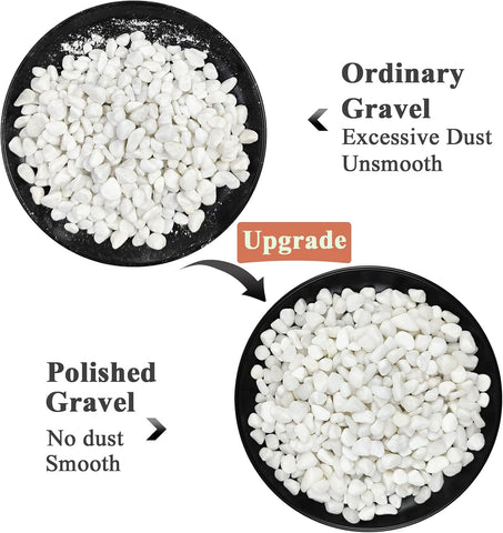 FANTIAN 10 lbs White Pebbles for Indoor Plants, 3/8 Inch Decorative White Stones. Polished River Rocks for Potted Plants Vase Cactus Bird Bath and Outdoor Garden Landscaping