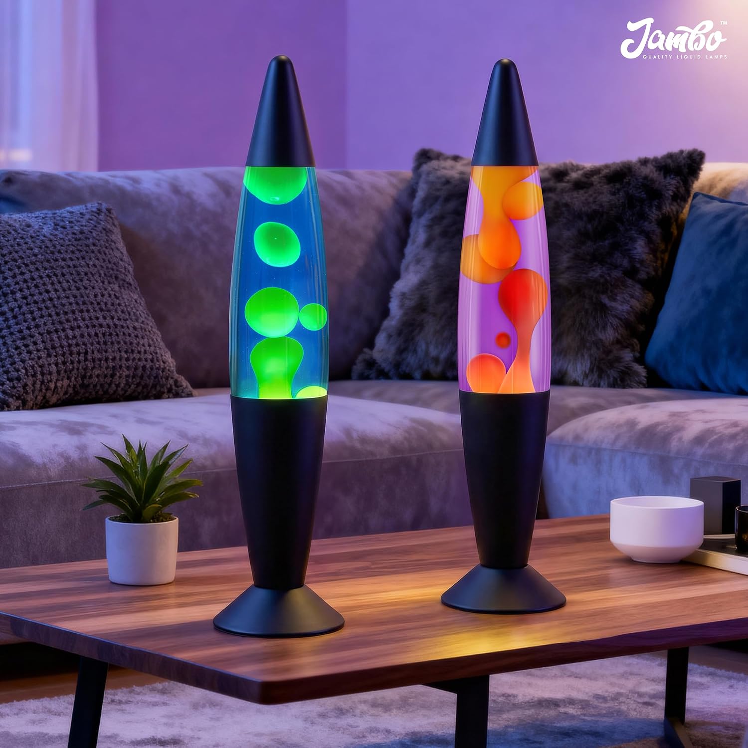 JAMBO 2 Pack- 16" Beautiful Lamp- Relaxing Liquid Lamp, Night Light Nightlight, Lamps for Adults Teens Kid