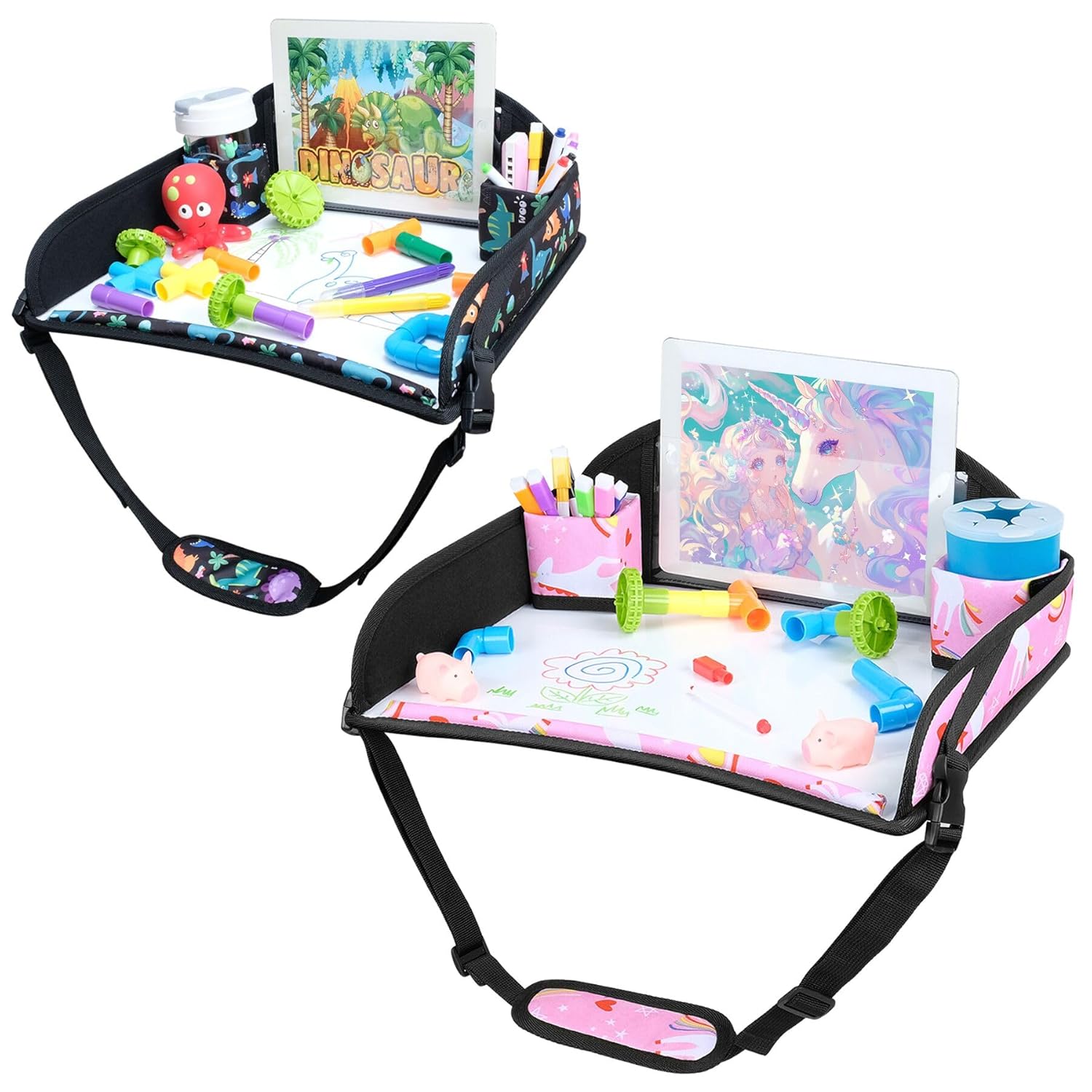 COOLBEBE 2PCS Kids Travel Tray for Toddler Car Seat