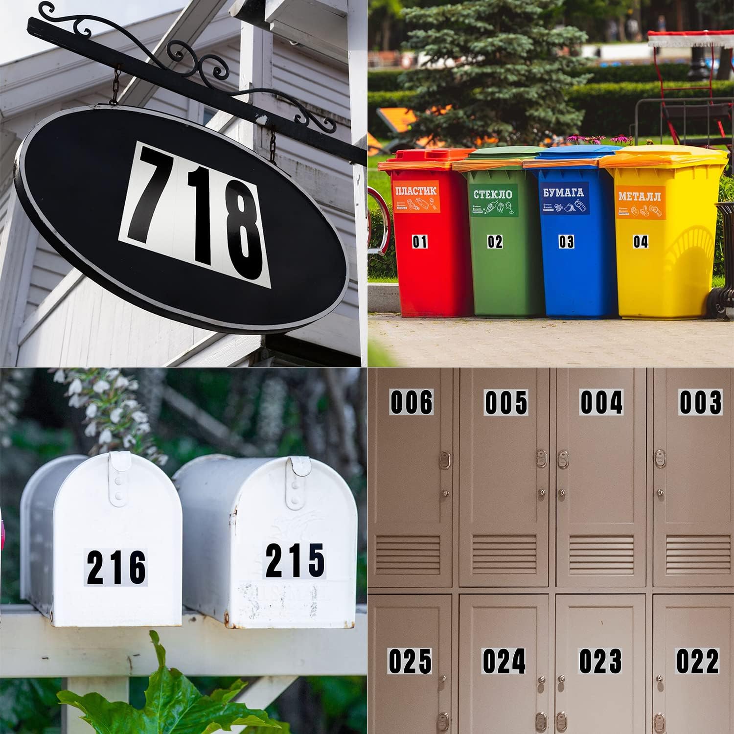 5 PACK 300 Numbers, Reflective Adhesive Mailbox Number Pack, 3", Waterproof Number Stickers for Signs, Door, Cars, Trucks, Home, Business, Address Number
