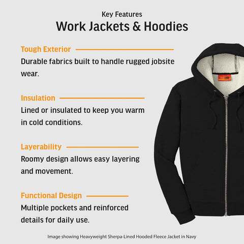 CornerStone Unisex Heavyweight Full Zip Hooded Sweatshirt with Thermal Lining | Zip Hoodie for Men & Women, Adjustable Hood