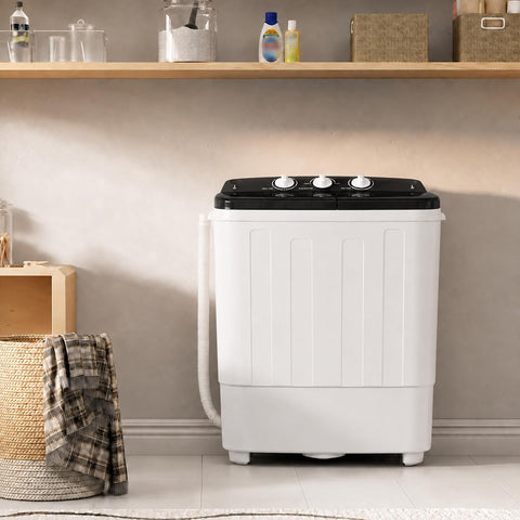 Portable Washing Machine, 25 lbs Twin Tub Washer and Spin Dryer Combo