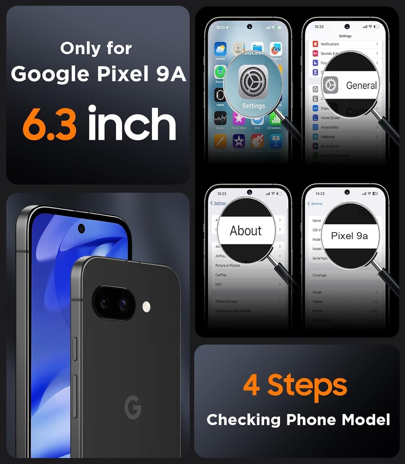 SPIDERCASE Magnetic for Google Pixel 9A Case, Gray