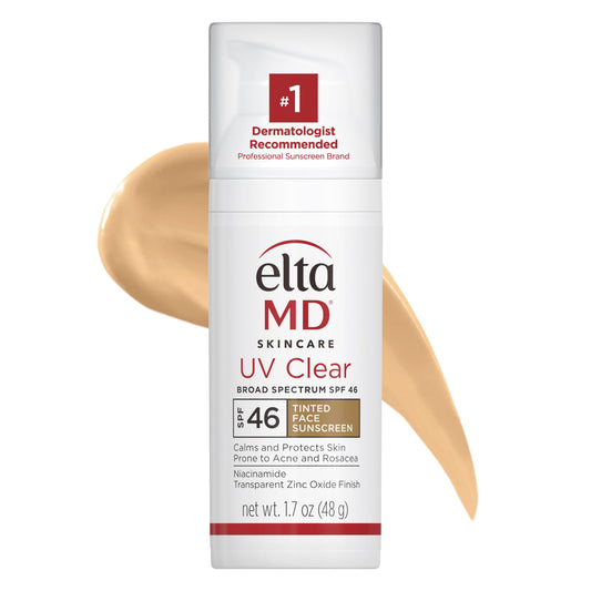 EltaMD UV Clear Tinted Face Sunscreen, Oil Free Tinted Sunscreen with Zinc Oxide, Dermatologist Recommended Sunscreen, 1.7 oz Pump