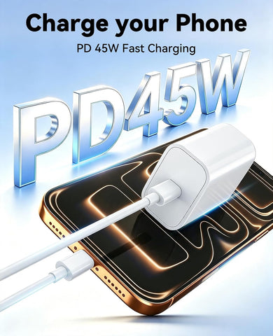 Phone 17 16 15 Charger, 45W USB C Charger, 4-Pack Fast Wall Charging, USB-C Chargers Block (4-Pack 6 ft Cable Included) for Phone 17/16/15/15 Pro/15 Pro Max/iPad Pro/AirPods Samsung & More
